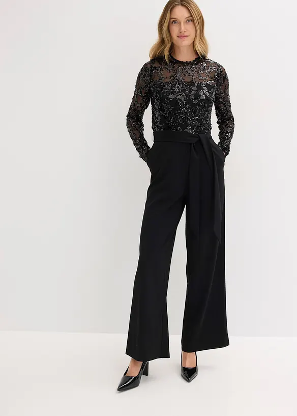 Jumpsuit med paljettbroderi, bonprix
