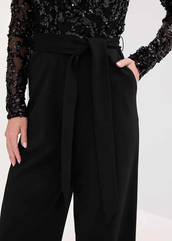 Jumpsuit med paljettbroderi, bonprix
