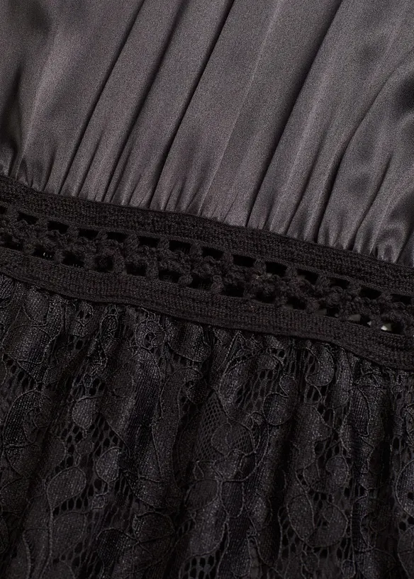 Maxiklänning med spetskjol, bonprix