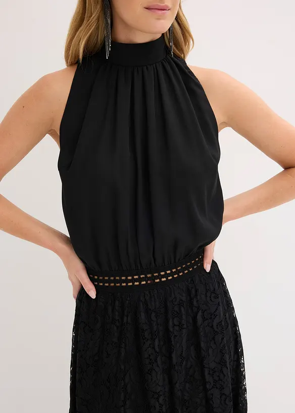 Maxiklänning med spetskjol, bonprix