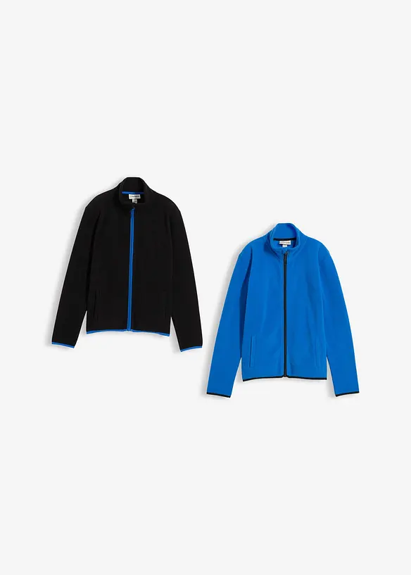 Fleecejacka med ståkrage (2-pack), bonprix