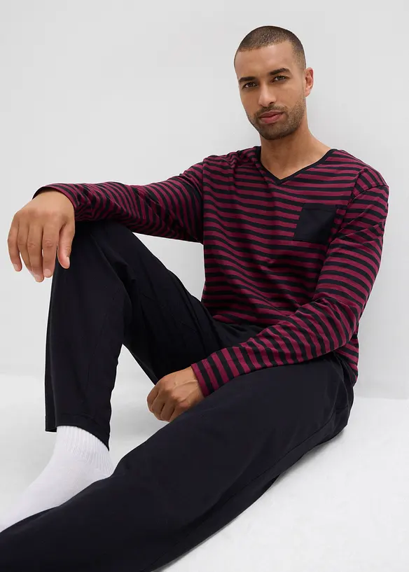 Långärmad pyjamas i ren bomull, bonprix