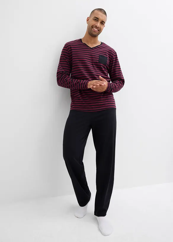 Långärmad pyjamas i ren bomull, bonprix