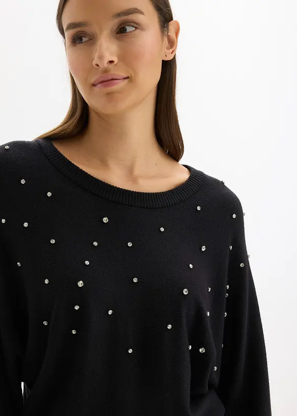 Stickad klänning i mjuk viskosmix, bonprix