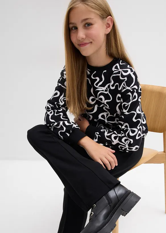 Utställd byxa av stabil bomullsjersey, bonprix