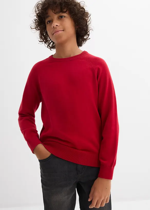 Finstickad tröja i ren bomull, bonprix