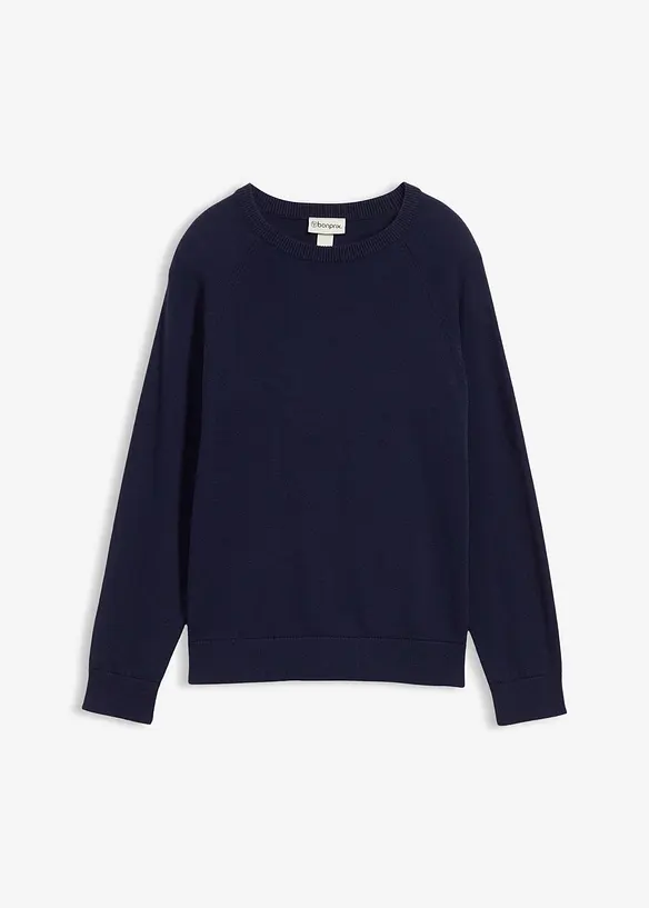 Finstickad tröja i ren bomull, bonprix