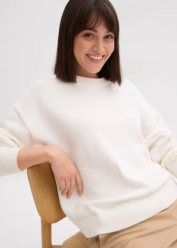 Oversizetröja av ren bomull, bonprix