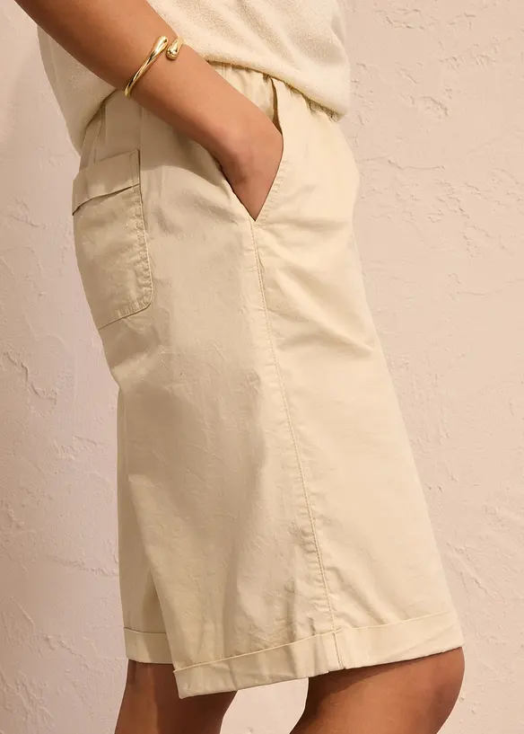 Papertouch-bermudas av bomull, bonprix