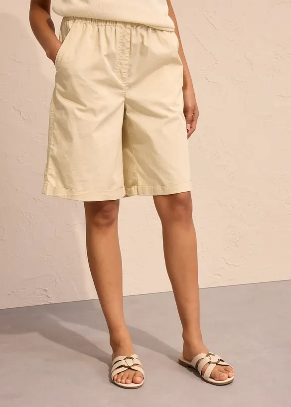 Papertouch-bermudas av bomull, bonprix