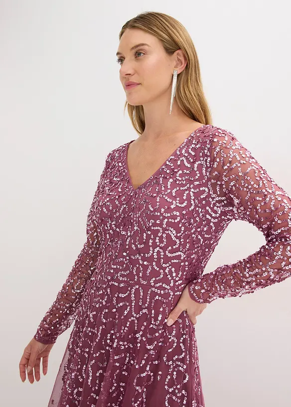Maxiklänning med paljetter, bonprix