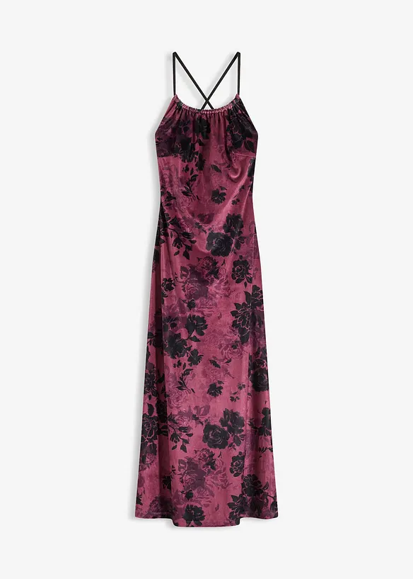 Maxiklänning av glansig sammet, bonprix