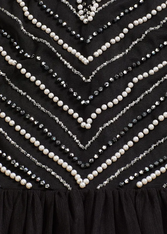 Maxiklänning med pärlbroderi, bonprix