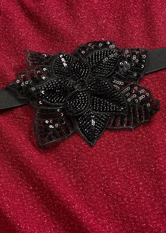 One shoulder-klänning med glitter, bonprix