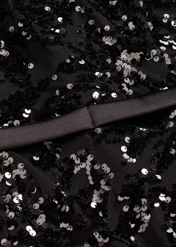 Paljettklänning med volang, bonprix