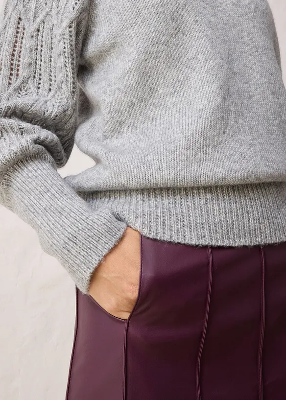 Tr&ouml;ja i bomull och ull, bonprix