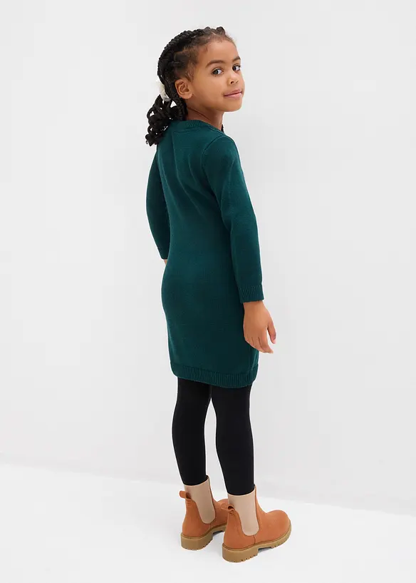 Stickad kl&auml;nning och v&auml;ska (2 delar), bonprix