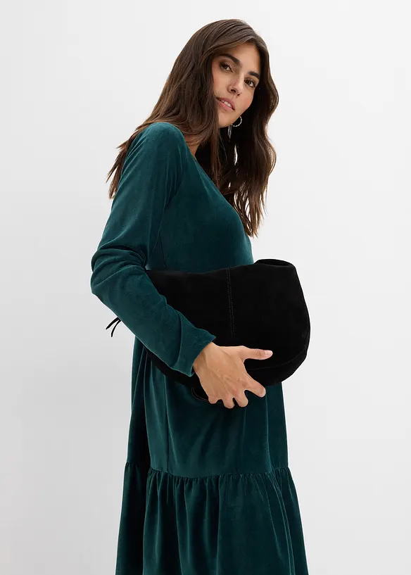 Minikl&auml;nning av elastisk sammet, bonprix