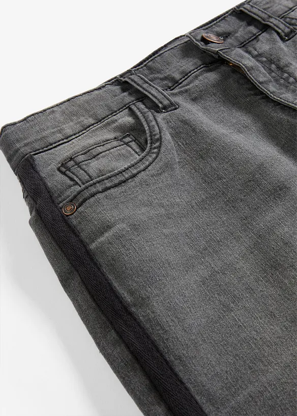 Termojeans med jerseyfoder, Mid Waist, bonprix