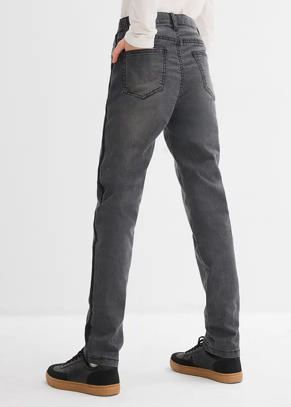 Termojeans med jerseyfoder, Mid Waist, bonprix