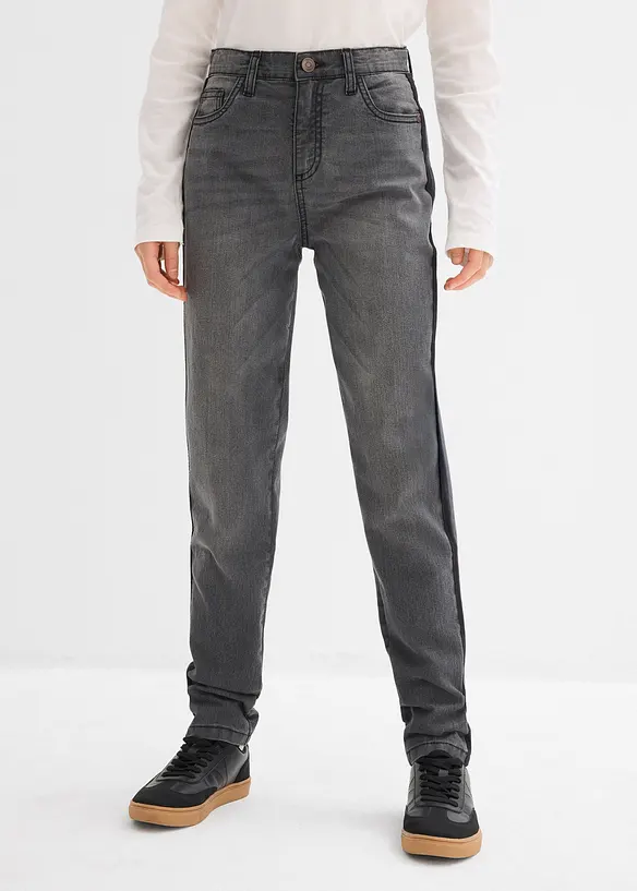 Termojeans med jerseyfoder, Mid Waist, bonprix