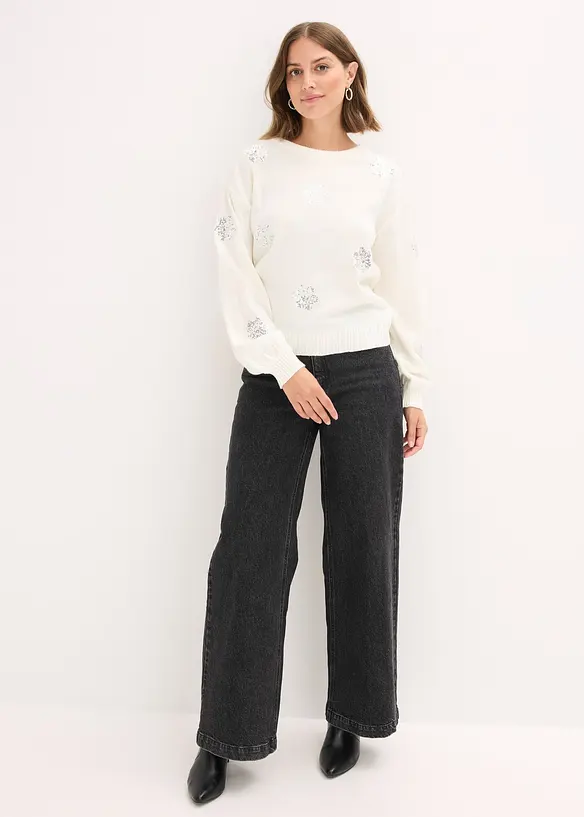 Tröja med paljetter, bonprix
