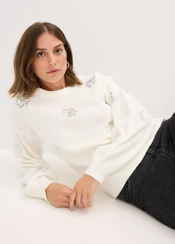 Tröja med paljetter, bonprix