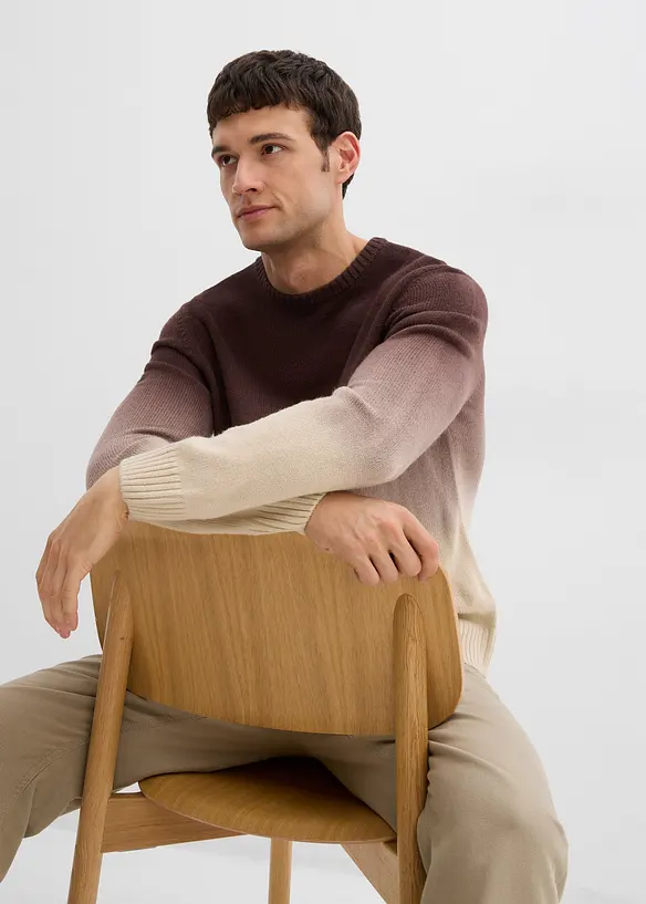 Finstickad tröja med olika färgnyanser, bonprix