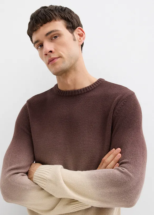 Finstickad tröja med olika färgnyanser, bonprix