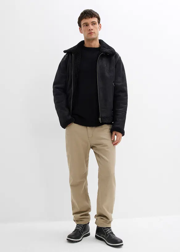 Tröja med rund halsringning i bomullsblandning, Loose Fit, bonprix