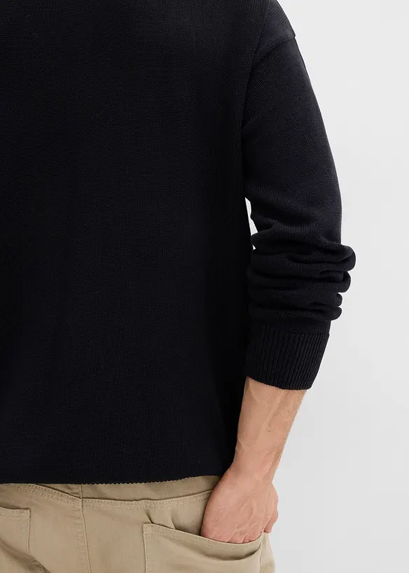 Tröja med rund halsringning i bomullsblandning, Loose Fit, bonprix