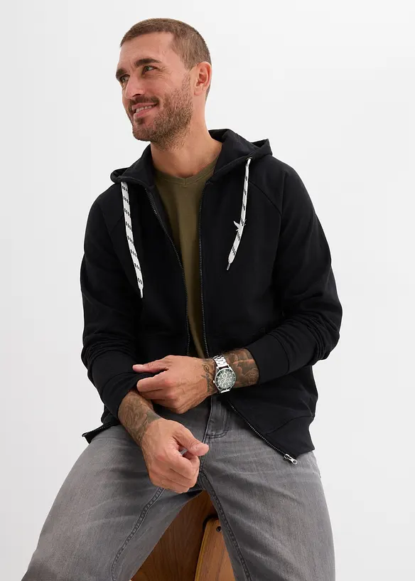 Munkjacka med kontrastfärgade detaljer, bonprix