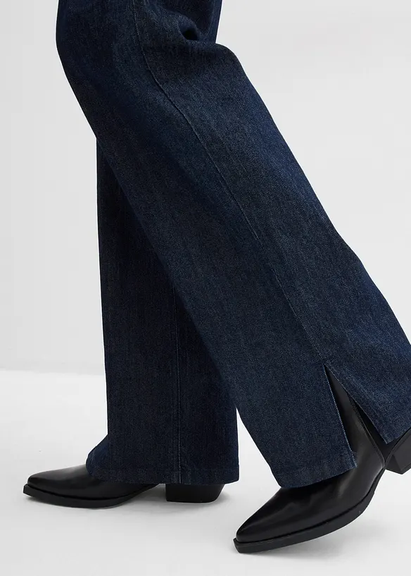 Wide Leg Jeans High Waist med bekväm midja, bonprix