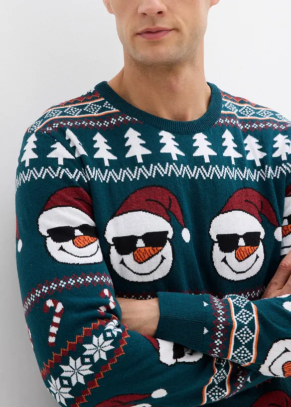 Mönstrad tröja med återvunnen bomull, bonprix