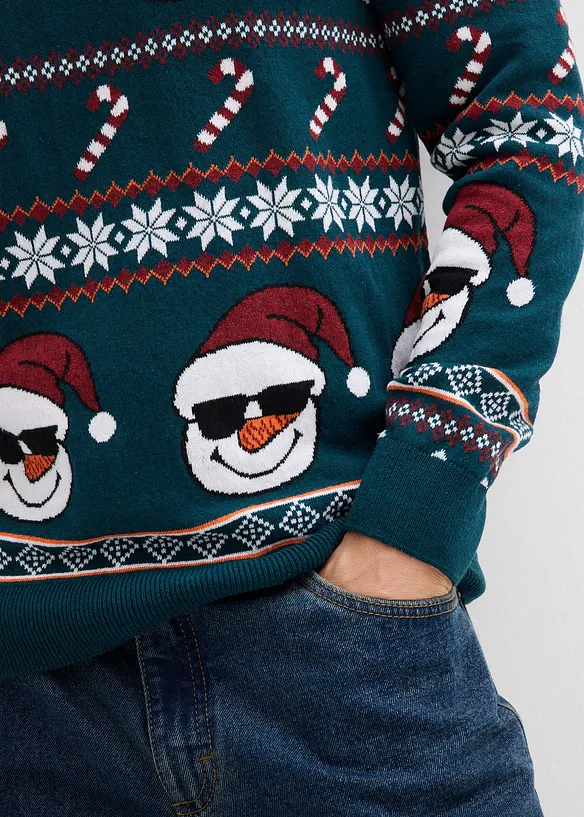 Mönstrad tröja med återvunnen bomull, bonprix