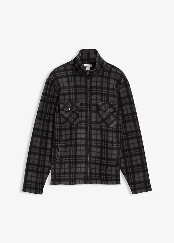 Fleecejacka med st&aring;krage, bonprix