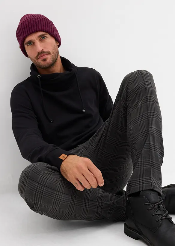 Sweatshirt i ekologisk bomull med sjalkrage, bonprix