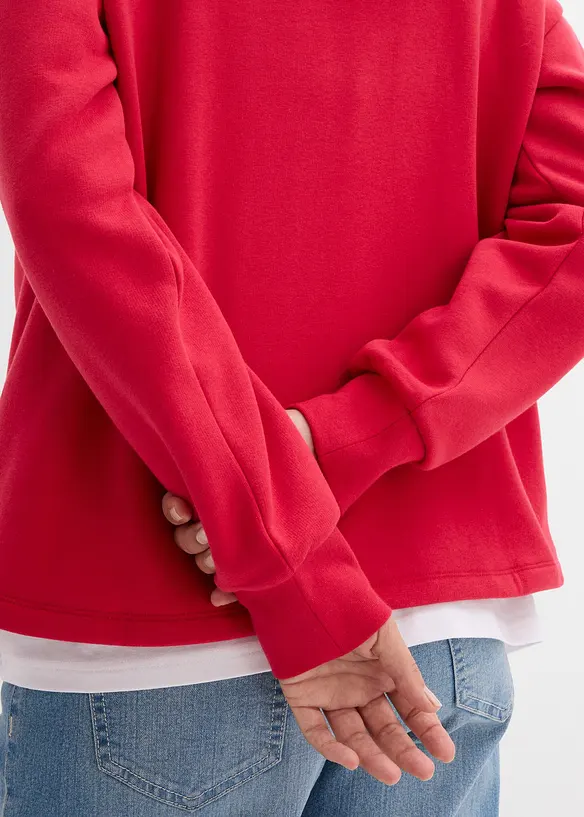 Oversizesweatshirt i bomullsmix, bonprix