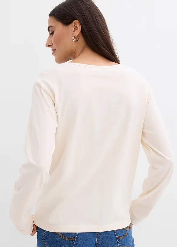 Långärmad topp i ekologisk bomull, bonprix