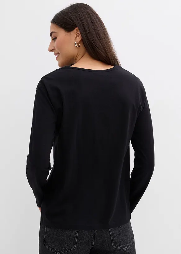 Långärmad topp i ekologisk bomull, bonprix