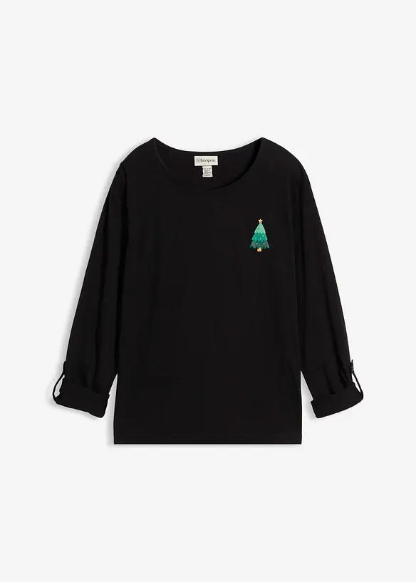 Långärmad topp i ekologisk bomull, bonprix