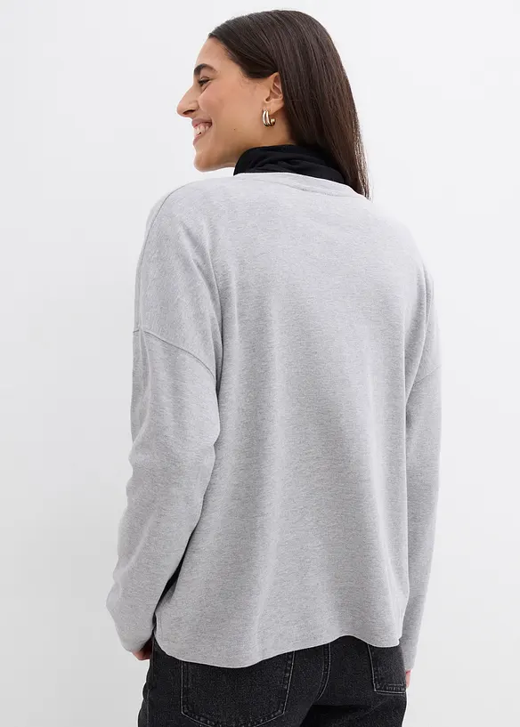 Långärmad topp i ekologisk bomull, bonprix