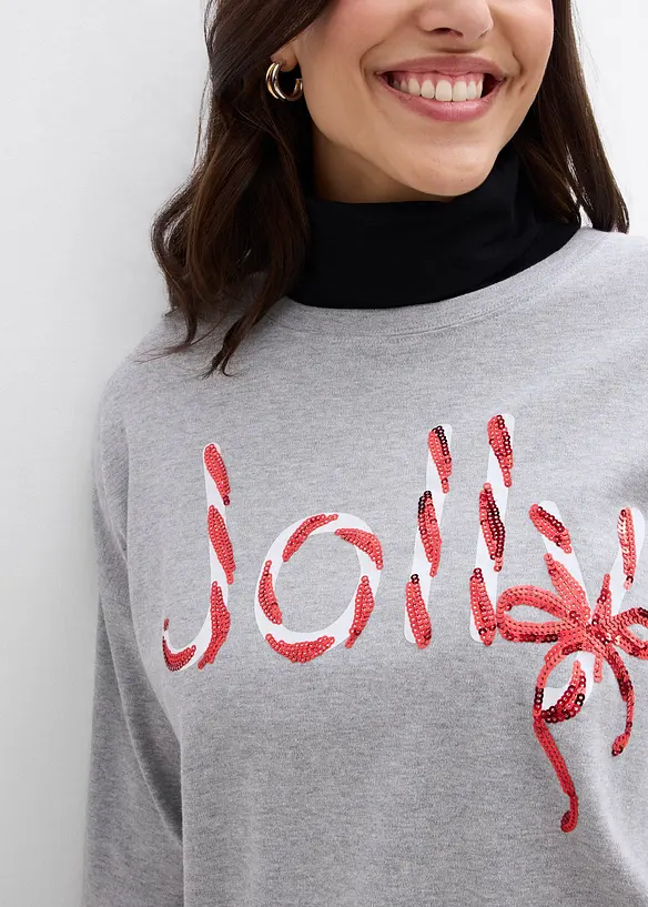 Långärmad topp i ekologisk bomull, bonprix