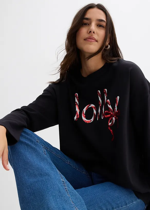 Långärmad topp i ekologisk bomull, bonprix