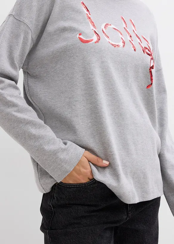 Långärmad topp i ekologisk bomull, bonprix