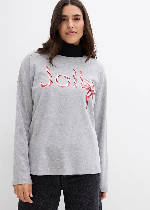 Långärmad topp i ekologisk bomull, bonprix