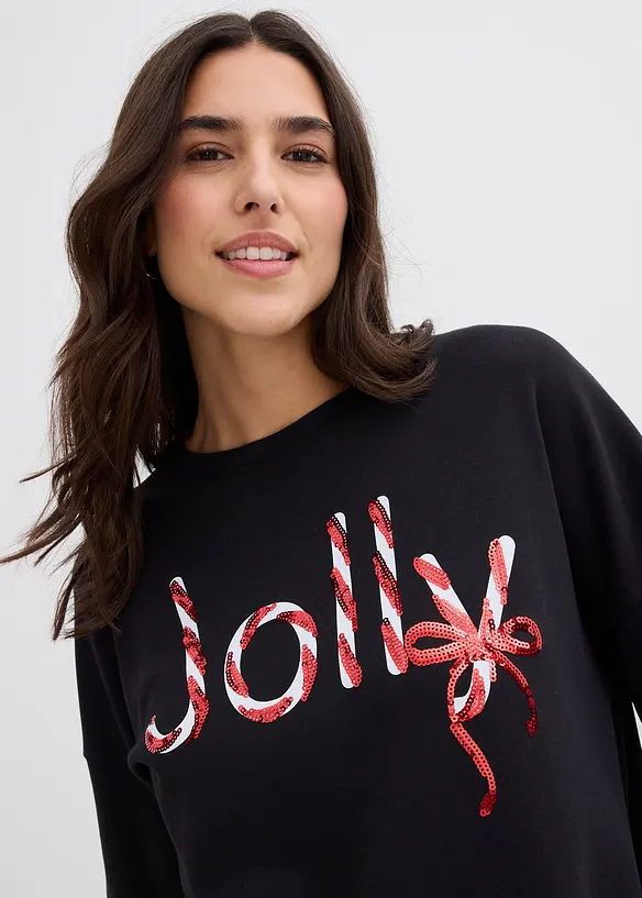 Långärmad topp i ekologisk bomull, bonprix