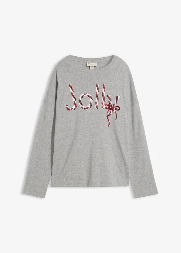 Långärmad topp i ekologisk bomull, bonprix