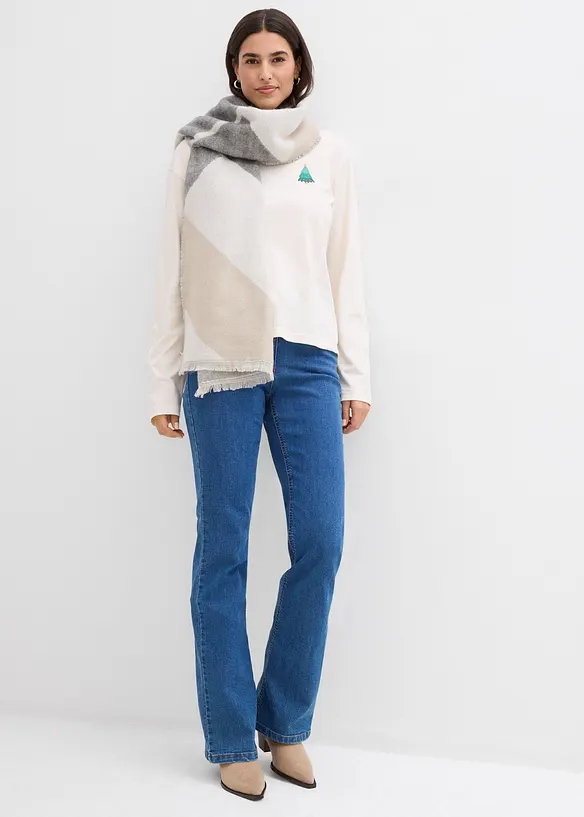 Långärmad topp i ekologisk bomull, bonprix