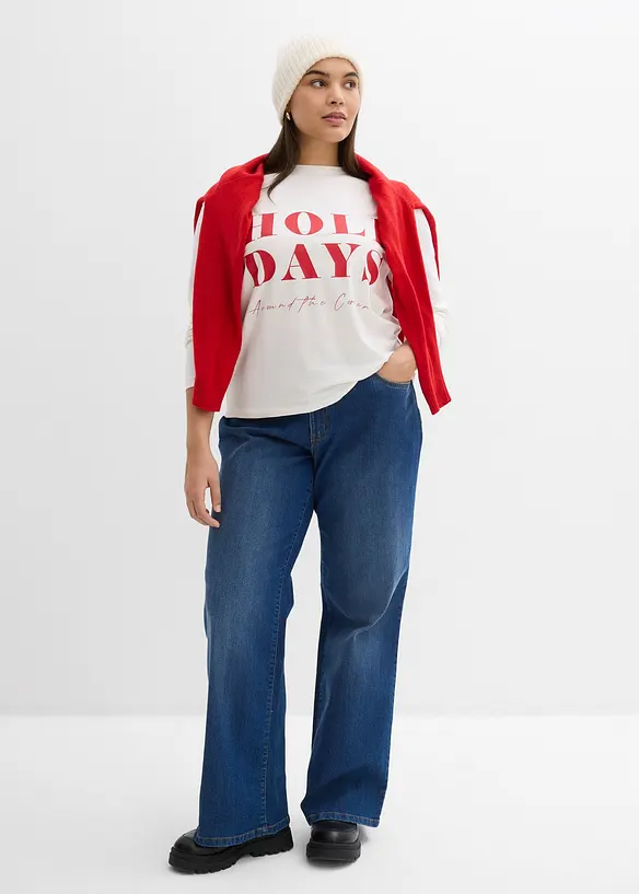 L&aring;ng&auml;rmad topp med ekologisk bomull, bonprix